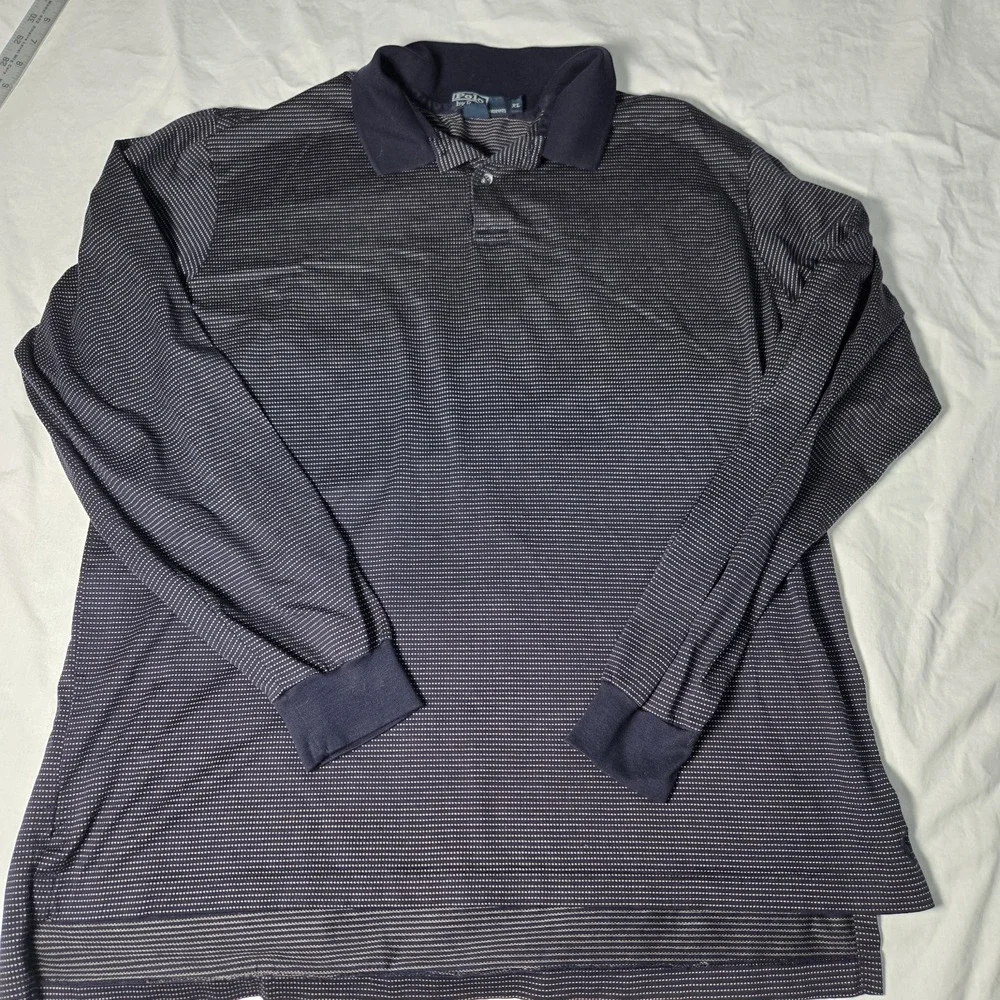 Polo By Ralph Lauren‎ Shirt Men XL  Navy Long Sleeve Pima Cotton Pony
